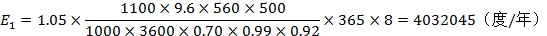 正常的管路在相同的排水量下所需的年度電耗